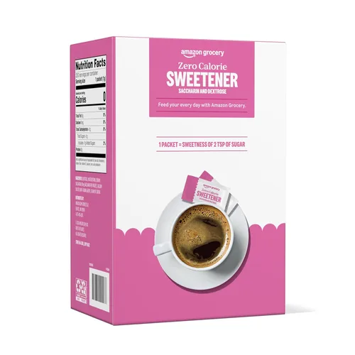 Vista 4 de Marca Amazon – Happy Belly Zero Calorie Pink Sacarina en polvo, 250 paquetes, 8.81 onzas (paquete de 1)