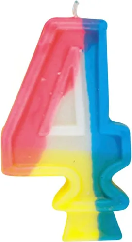 Vista 5 de Vela de cumpleaños arcoíris número "0", 2.75 pulgadas (1 unidad), centro de mesa de celebración de cera colorida, decoración perfecta para fiestas