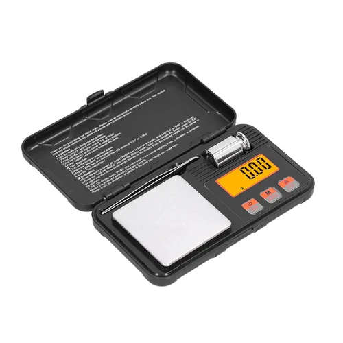 Vista 7 de Báscula de gramo de bolsillo 7.05 oz/0.00 oz Báscula de joyería Pantalla LCD Mini Balanza electrónica portátil con pinzas de peso Balanza