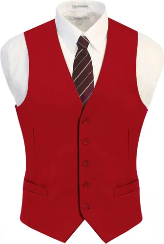 Vista 2 de Gioberti Chaleco de traje formal para hombre apto para negocios o vestido casual
