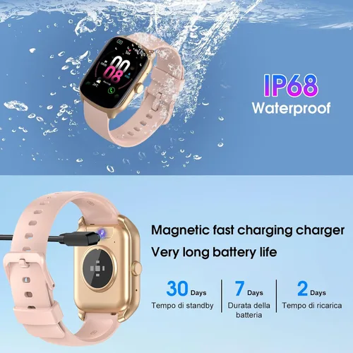 Vista 6 de Reloj inteligente para hombres y mujeres, reloj inteligente HD de 1.95 pulgadas (marcación/respuesta de llamadas), monitor de frecuencia