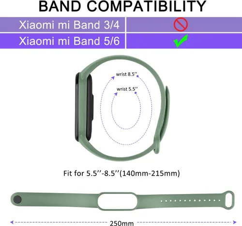Vista 5 de Wanme Bandas para Amazfit Band 5 correas de repuesto para mujeres y hombres, paquete de 2 correas deportivas de silicona compatibles con Amazfit