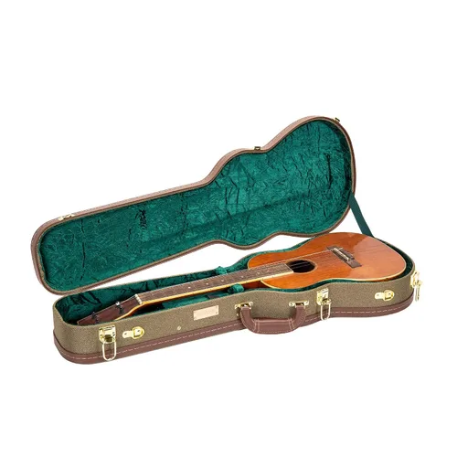 Vista 8 de Crossrock Estuche rígido de madera de lujo para ukeleles soprano, estilo mochila, Tweed (CRW700SUTW-2)