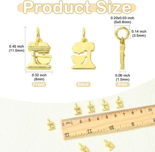 Vista 2 de Stiesy Dijes de latón dorado para hacer joyas, colgantes a granel para collares, pulseras, aretes, manualidades, Vidrio, Sin piedra preciosa