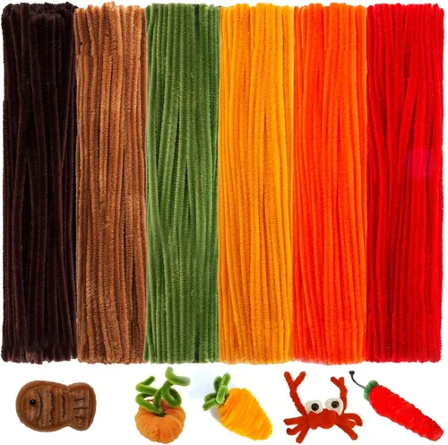 Vista 14 de Limpiapipas pastel, 500 unidades, 10 tallos de chenilla surtidos para manualidades Esquema de color de caramelo de macaron
