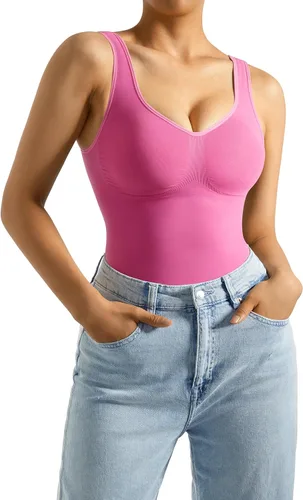 Vista 5 de MOOSLOVER Body de tanga sin costuras para mujer, adelgazante, control de abdomen, moldeador