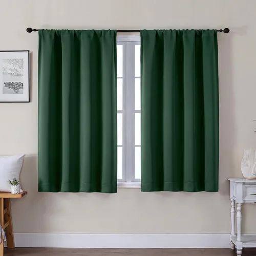 Vista 94 de Gwine Aqua Short Curtains 36 Inches Long - Small Half Window Kitchen Curtains Over Sink, Solid Blackout Curtain for Bathroom Basement Cabinet RV, 2