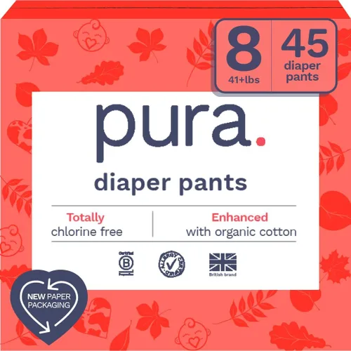 Vista 24 de Pura Pantalones de pañales de 360° talla 4 (20-33 libras) 63 veces elásticos para la noche, protección contra fugas de 12 horas durante la noche