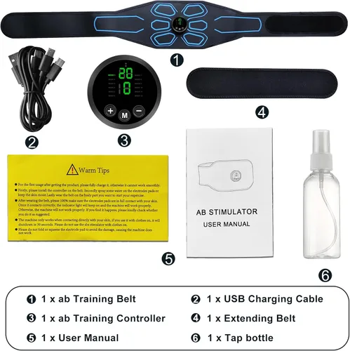 Vista 7 de Aprobado por la FDA - Estimulador Muscular MHD TENS Electrónico, Tonificador Muscular Abdominal, Máquina de Abdomen, Entrenador para Abdomen, Fácil