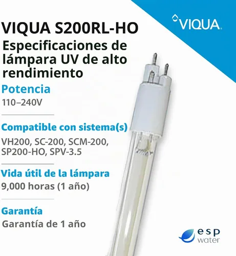 Vista 4 de Viqua Lámpara UV de repuesto S200RL-HO para sistema VH200