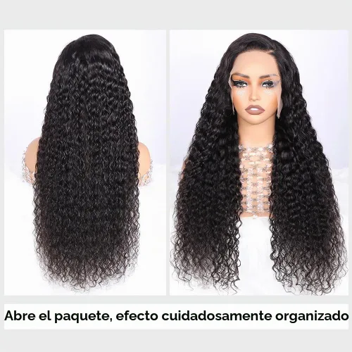 Vista 3 de Pelucas de cabello humano con encaje frontal de 13 x 4 pulgadas con cabello de bebé para mujeres negras, densidad del 220 %, pelucas de encaje 220%