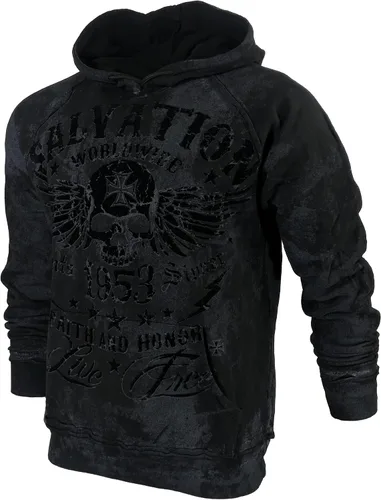 Vista 5 de xtreme couture by Affliction Sudadera con capucha para hombre BLACK TIDE Heavyweight, Negro