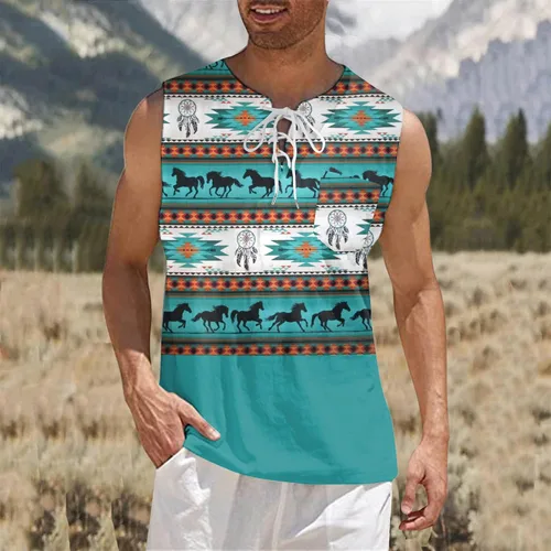 Vista 3 de EELHOE Stringer Tank Tops For Men Regular Fit Lightweight Breathable Cotton Linen Sleeveless Shirt Soft Vest Non Iron