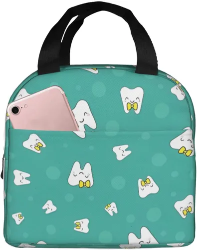 Vista 12 de Lonchera para dentistas, higienista dental, bolsa de almuerzo linda, bolsa de almuerzo aislada, para mujeres, hombres, trabajo, campamento, viajes