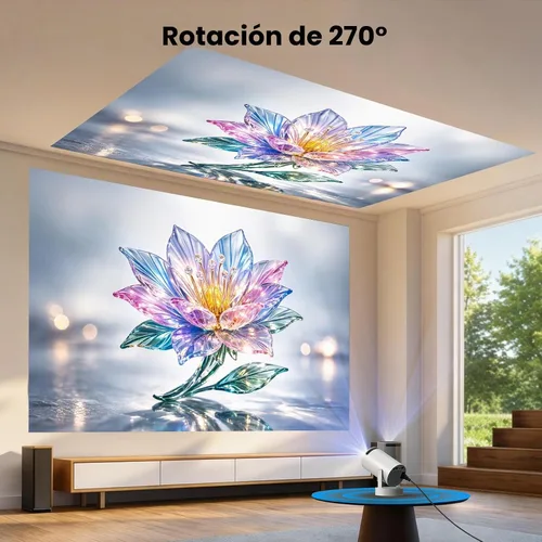 Vista 7 de Mini proyector con Bluetooth y WiFi, proyector portátil mejorado de 200 lúmenes ANSI 4K, enfoque automático/Keystone, compatible con iPhone/TV