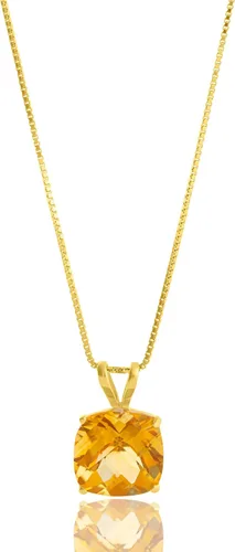 Vista 20 de MAX + STONE Cushion Cut Gemstone Necklace 8mm Solitaire Birthstone Necklace for Women Gemstone Pendant Necklaces with 18 inch Box Chain