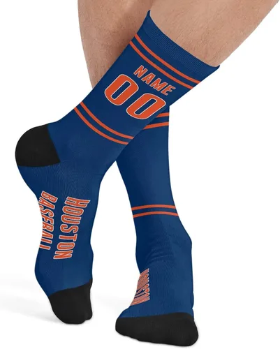 Vista 4 de Calcetines casuales deportivos personalizados, 1 par, añade nombre y número personalizados, regalos para fanáticos del béisbol, hombres y mujeres