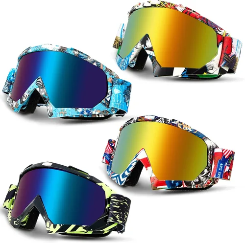 Vista 9 de Tallew 4 pares de gafas de motocross para motocicleta, motocross, carreras, ATV, para hombres y mujeres, deportes de potencia y esquí