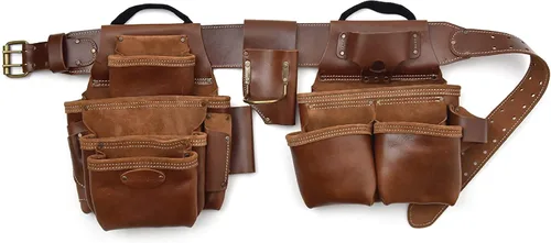 Vista 11 de Style n Craft Combo de 4 piezas y 17 bolsillos, cinturón de herramientas con 2 bolsas de herramientas y 1 soporte para martillo, cinturón