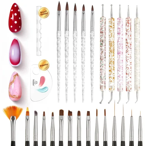 Vista 28 de Juego de esmalte de uñas de gel Beetles Cat Eye - 24 piezas, 20 colores de esmalte de uñas de gel con brillantina, cambia de color oscuro, kit