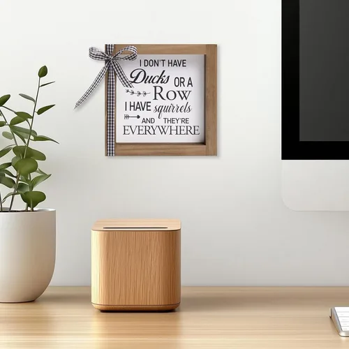 Vista 9 de Letrero decorativo para escritorio de oficina con texto en inglés (Squirrels)