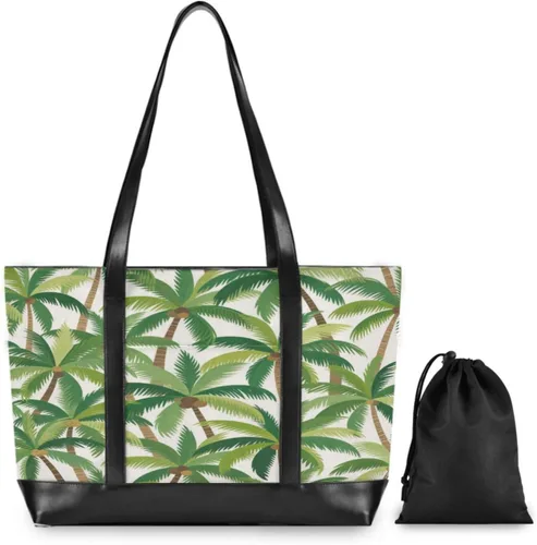 Vista 2 de Summer Cartoon Coconut Tree fashion laptop tote bag for women with zipper computer tote bags for women for Travel Essentials Beach Gifts Birthday