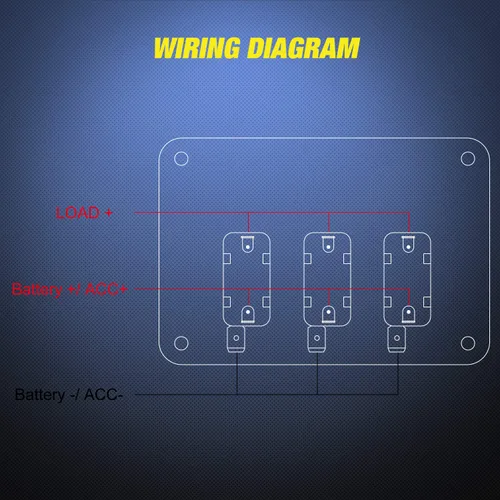 Vista 8 de Nilight - Interruptor de 3 palancas, panel basculante de 12 V con luz LED y cubierta abatible, placa de interruptor de encendido/apagado de alta