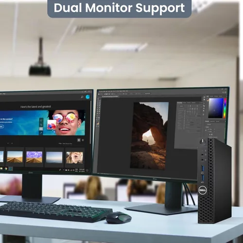 Vista 4 de Dell OptiPlex 3050 Tiny Computer Micro Tower PC, procesador Intel Core i5-6500T, RAM DDR4 de 16 GB, SSD NVMe de 512 GB, puerto de pantalla, HDMI