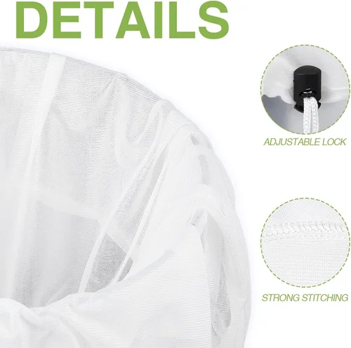Vista 4 de Chumia Paquete de 5 Bolsas de Infusión Reutilizables Extra Grandes de 26 x 22 Pulgadas Filtros de Malla Fina para Cerveza Fría Bolsas de Colado