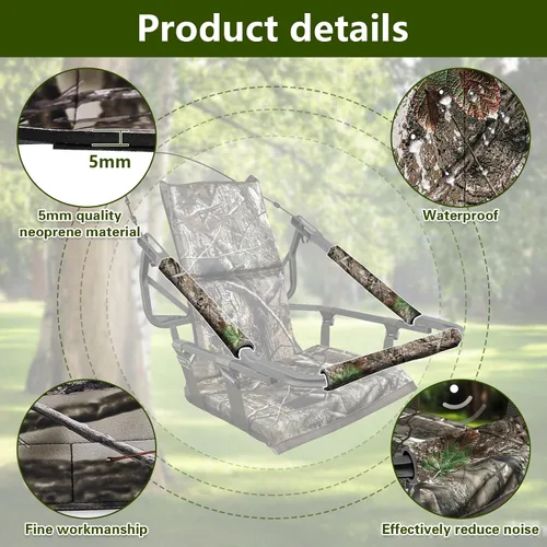 Vista 3 de GJL Almohadillas de repuesto para riel de tiro de árbol, impermeables, diseño de camuflaje y riel de tiro, cubiertas de riel de árbol para trípode
