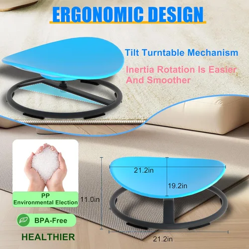 Vista 6 de Silla giratoria para niños autistas, silla giratoria sensorial para niños con autismo, TDAH, juguetes sensoriales para sentarse y girar para niños