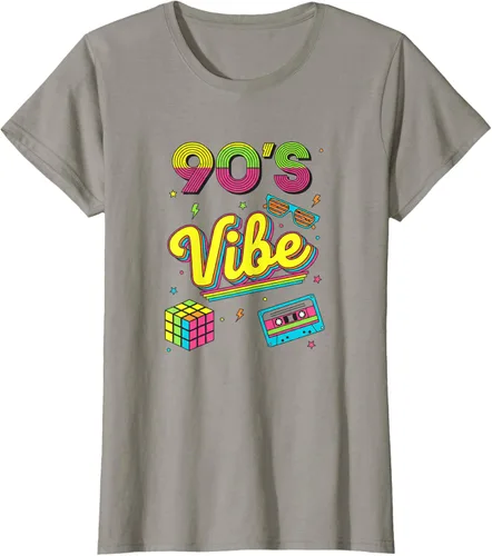 Vista 52 de 90s Nostalgia Retro Apparel - 90'S Vibe Retro T-Shirt Negro