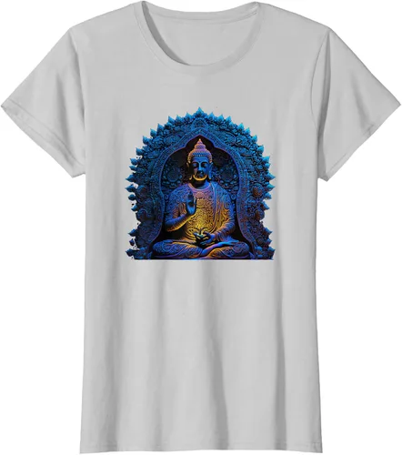 Vista 18 de Estatua de Buda Yoga Budismo Zen Buddhism Meditation T-Shirt Negro