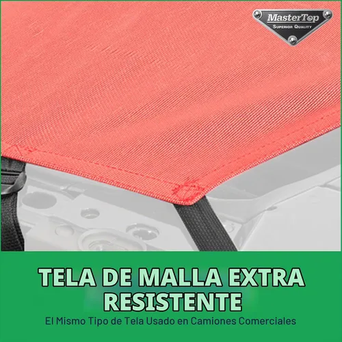 Vista 3 de MasterTop ShadeMaker Bimini Techo de Malla - Se Ajusta a Jeep Wrangler JL de 2 Puertas 2018-2023 - Parasol para Jeep Wrangler JL - Correas y Rojo