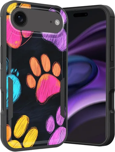 Vista 68 de Funda para iPhone Air, doble capa híbrida resistente resistente a prueba de golpes de policarbonato duro + funda protectora de silicona suave