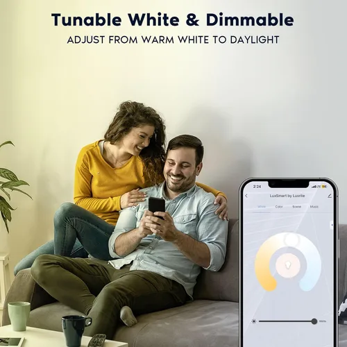 Vista 4 de LUXRITE Iluminación empotrable LED inteligente cuadrada de 4 pulgadas, cambio de color RGBW, control de aplicación WiFi, control de voz con Alexa