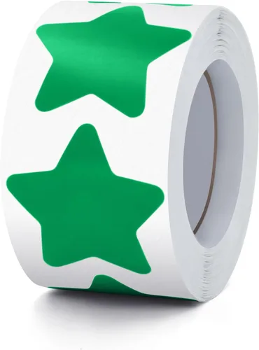 Vista 20 de Rollo de calcomanías de estrellas negras de 1 pulgada, autoadhesivas, impermeables, extraíbles, para niños, profesores, negocios, 500