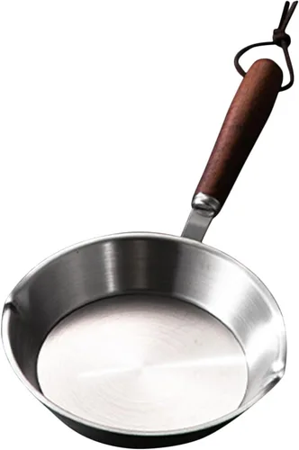Vista 3 de Sartén de acero inoxidable para huevos Mini sartén de 4,7 "sartén antiadherente resistente al calor