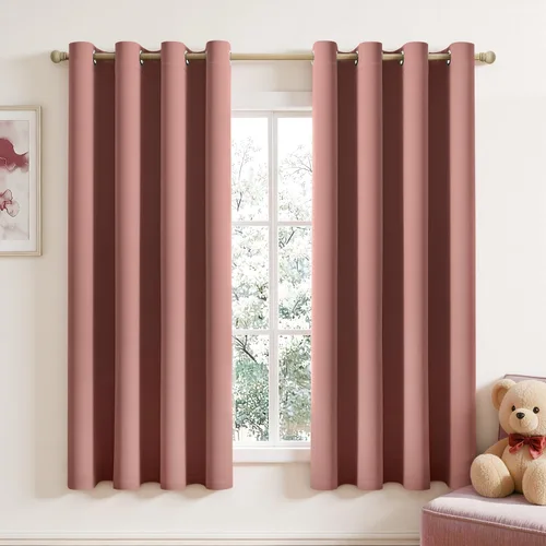 Vista 120 de MIULEE Cortinas opacas para dormitorio o sala de estar, juego de 2 paneles de cortina para ventana con aislamiento térmico y bloqueo de luz