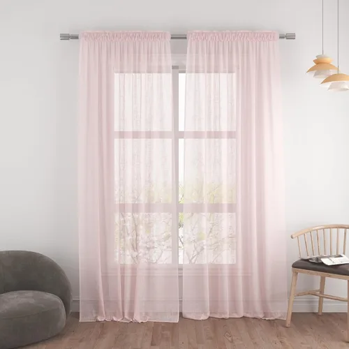 Vista 9 de UPOPO Paneles de Cortina Beige Pequeños Cortinas Transparentes de Gasa de 16 Pulgadas de Largo Cortinas de Cocina de Voile con Textura de Lino