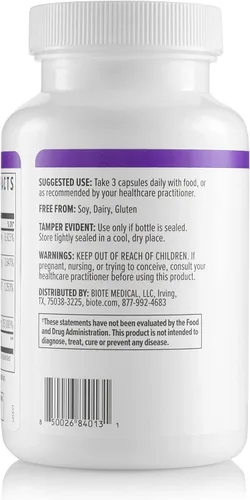 Vista 5 de Biote Nutraceuticals - Factores de metilo+- Circulación + estado de ánimo (90 cápsulas)