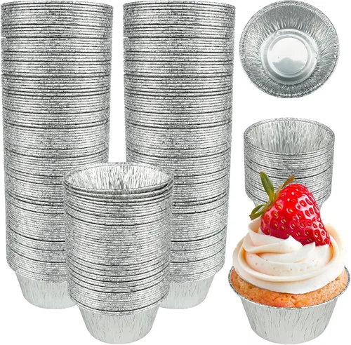 Vista 6 de Ramequines de papel de aluminio [paquete de 150] 4 onzas de aluminio desechables Ramekins tazas para hornear tazas de aluminio de aluminio para asar