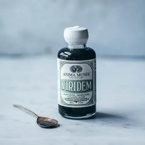 Vista 4 de Anima Mundi Apothecary Viridem Greens Detox Elixir - Suplemento líquido de desintoxicación gastrointestinal y hepática, limpieza natural de hierbas