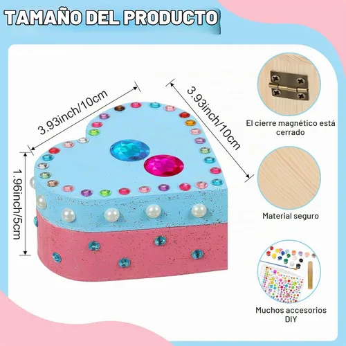 Vista 3 de Kigley Juego de 6 cajas navideñas para pintar tu propio corazón