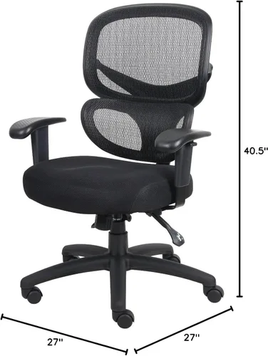 Vista 3 de Boss Office Products - Silla multifunción para tareas en negro, espalda media (B6338)