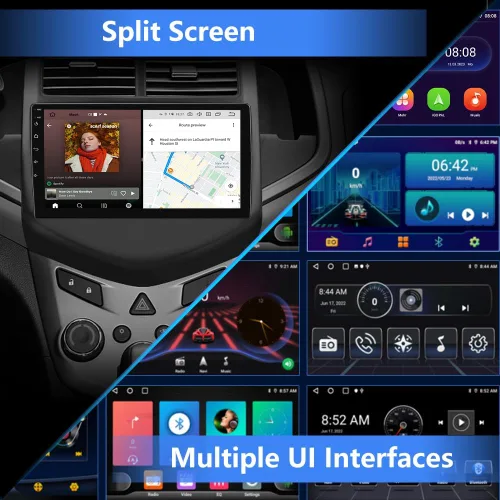 Vista 7 de Estéreo de coche Android 13 para Chevy Aveo Sonic 2011-2015, pantalla táctil de 9 pulgadas, radio de coche con CarPlay inalámbrico Android Auto