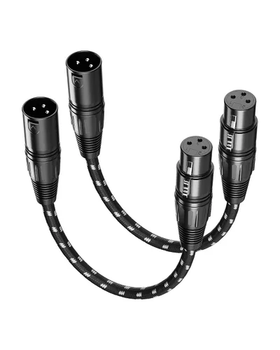 Vista 24 de Cable corto XLR, cable de micrófono de 1 pie, paquete de 2 unidades, toda la longitud de 6 pulgadas a 100 pies, cable de micrófono equilibrado