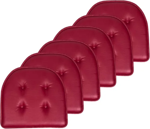 Vista 49 de Sweet Home Collection - Cojín de asiento de espuma viscoelástica y respaldo de caucho antideslizante con capitoné para silla, cojín en U, 17x16 Gris