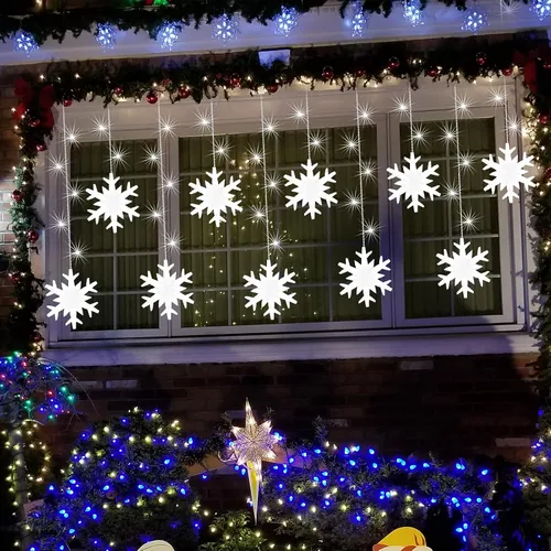 Vista 2 de LAMPHOME Luces de Navidad de carámbanos, 155 luces LED de 141 pulgadas conectables para el día de San Valentín, 10 gotas, 11 modos, cortina
