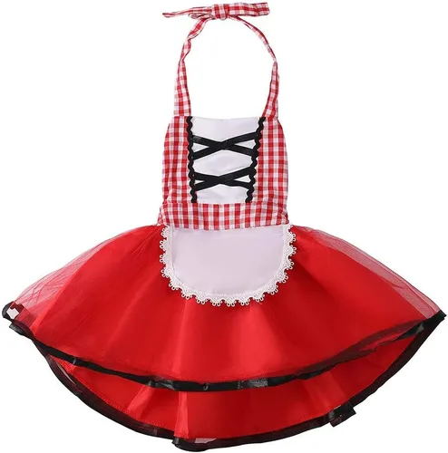 Vista 3 de MYRISAM Disfraz de Caperucita Roja de Lujo para Niñas con Capa para Halloween, Cuento de Hadas, Disfraz de Cuento de Hadas